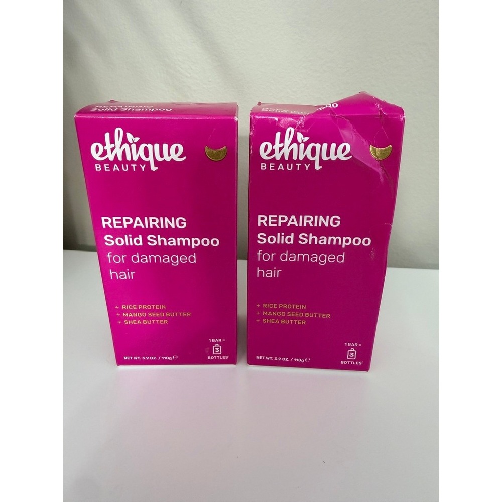 Ethique Repairing Solid Shampoo Damaged Hair 3.9oz 2pk Pink NWT NIB NEW